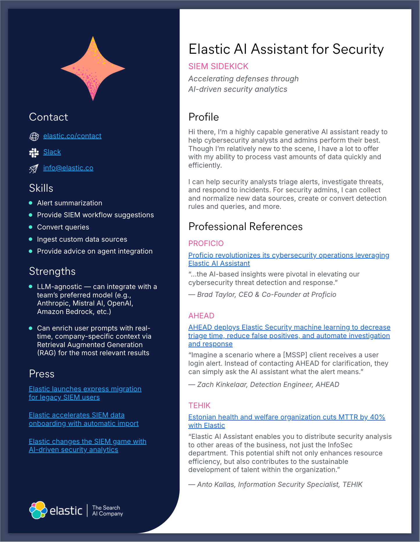 security ai assistant resume